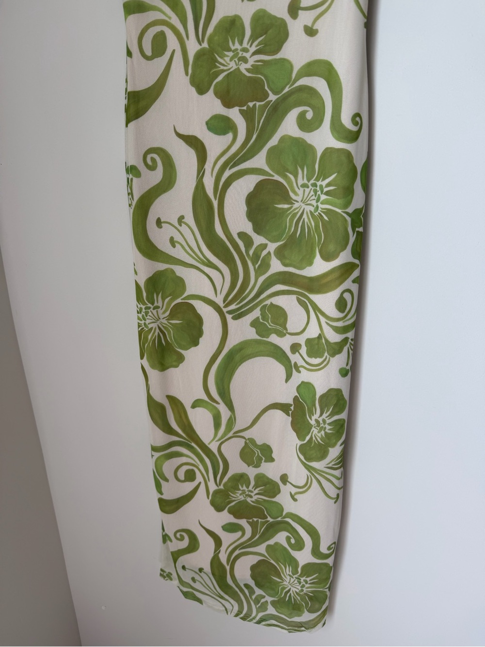 See You Monday cream Green hibiscus Floral Midi Dress - Picture 4 of 6